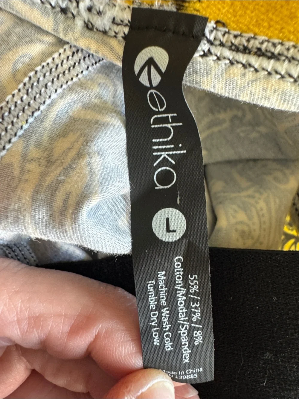 ethika Black Leggings with Yellow Skull Print